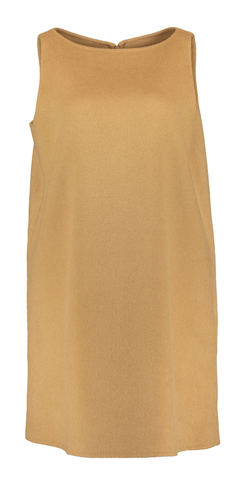 Camelkleurig zacht kleed zonder mouwen Barbara Rhune
