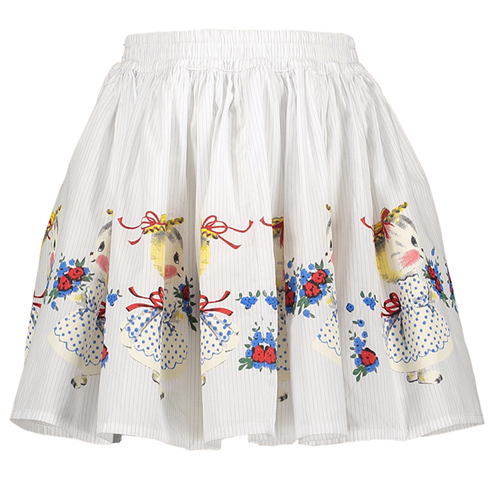 Rok met blauwe strepen en katten opdruk Whizz Morley 