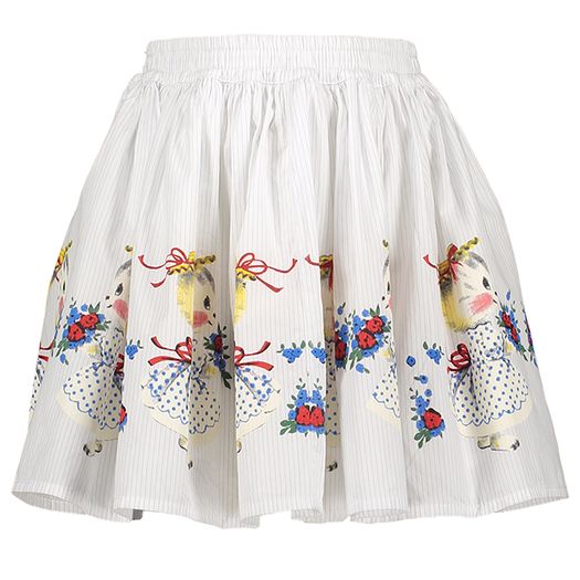 Rok met blauwe strepen en katten opdruk Whizz Morley