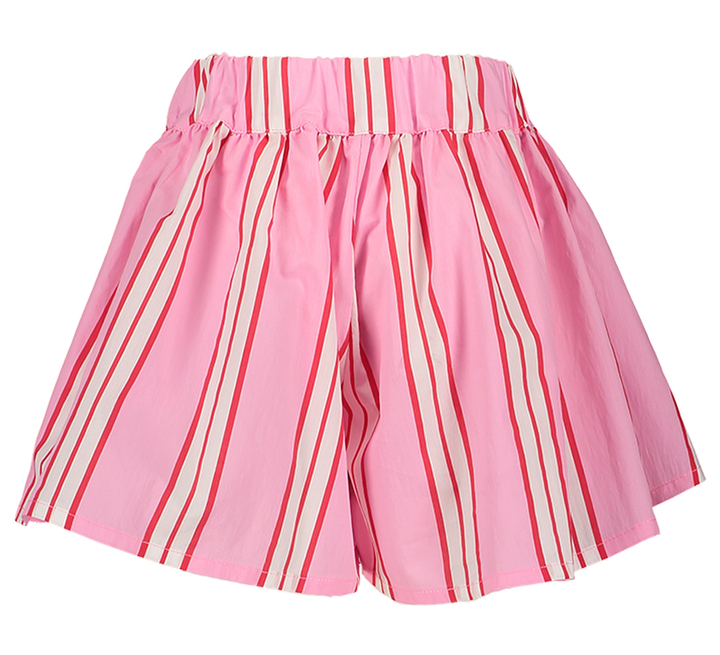 Roze wijde katoenen short met rode en witte strepen Scooby Morley