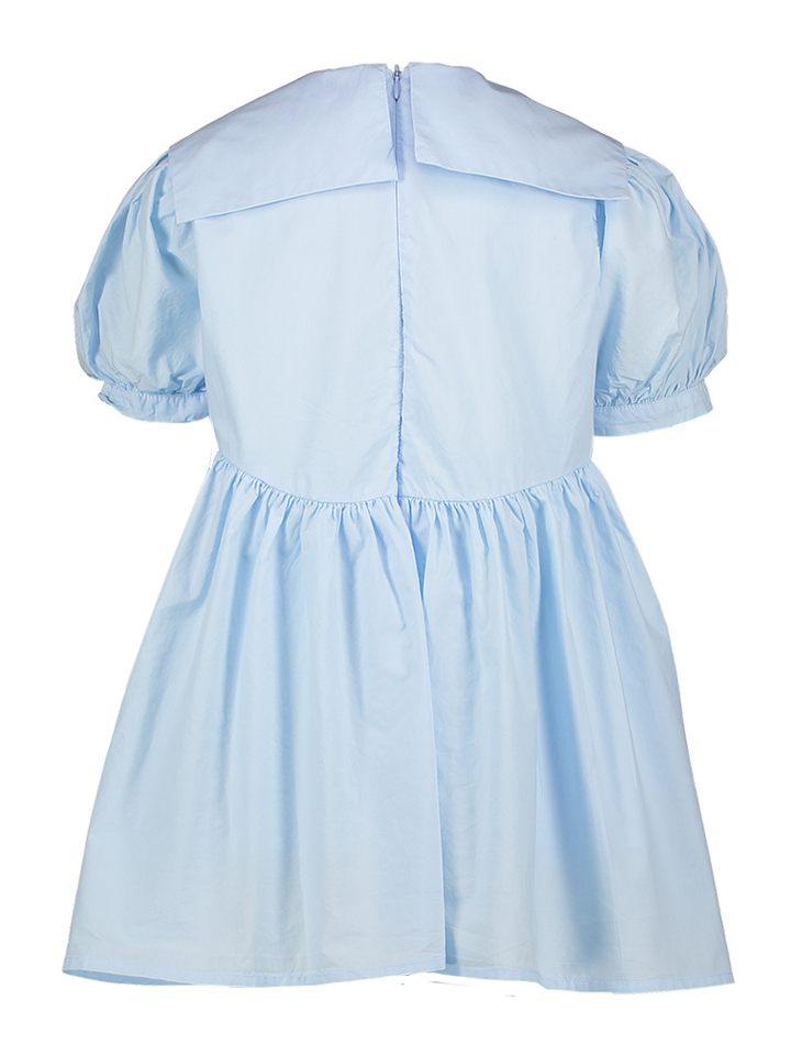 Blauwe katoenen jurk met strik Xilomena Morley