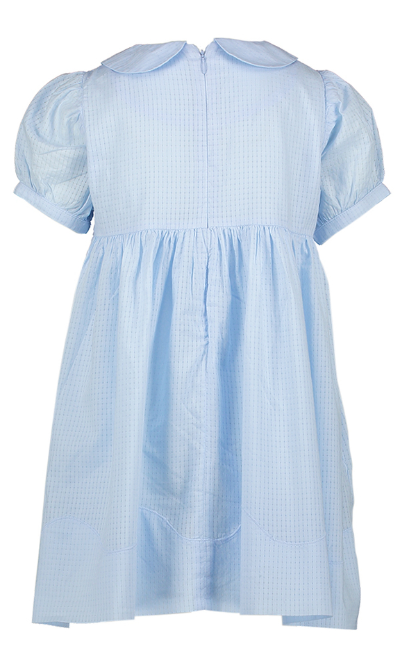 Blauwe katoenen jurk met kraag Xori Morley 