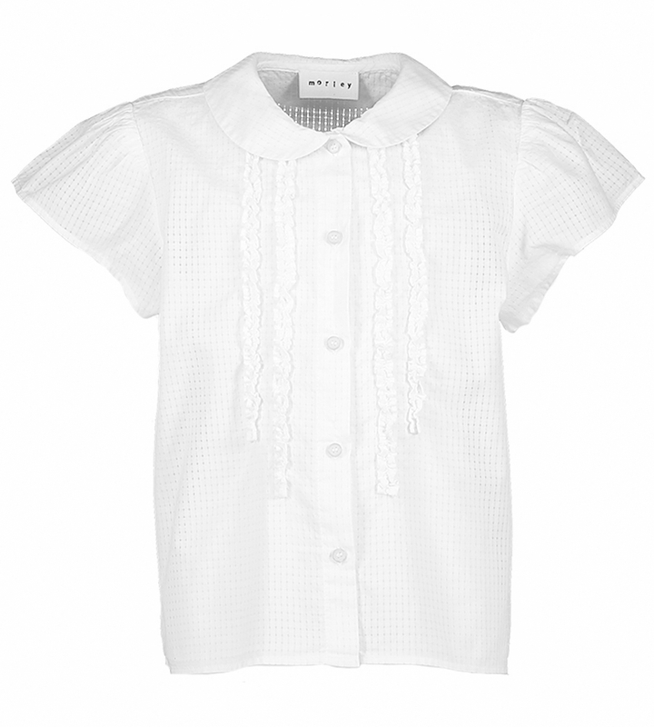 Witte katoenen bloes met ruffle detail Xamari Morley