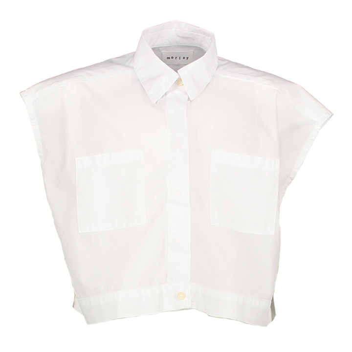 Witte katoenen korte wijde bloes Xirena Morley