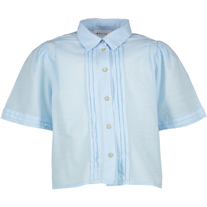 Blauwe bloes met plooi detail Xiara Morley