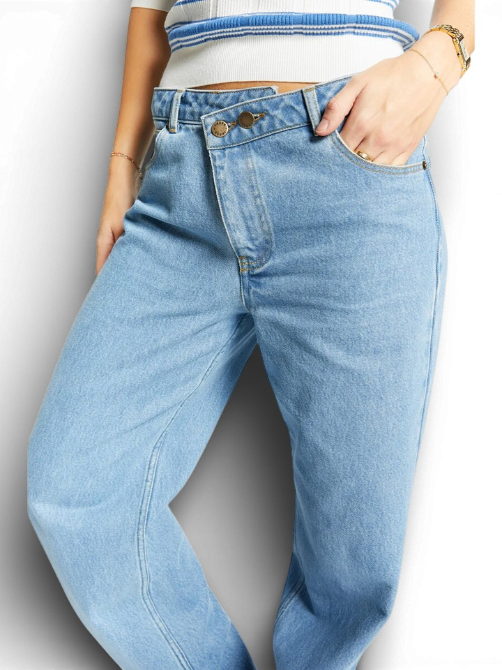 Blauwe straight jeans Valdez Indee