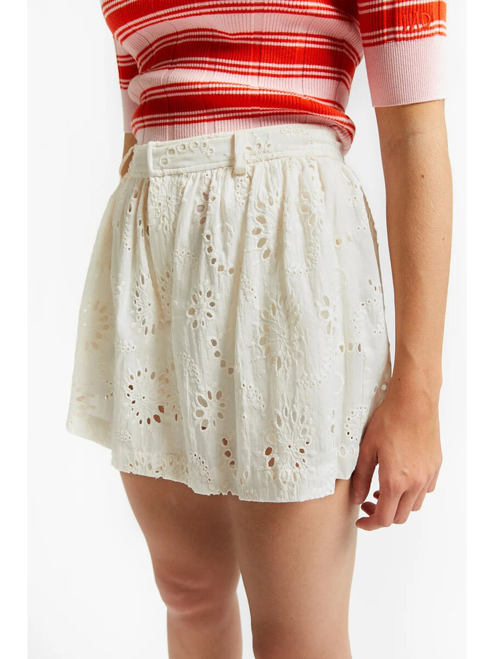 Ecru broekrok met broderie Vendee Indee