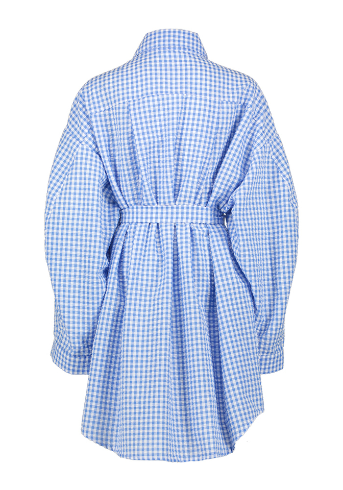 Blauw geruiten kleed Villaggio Indee