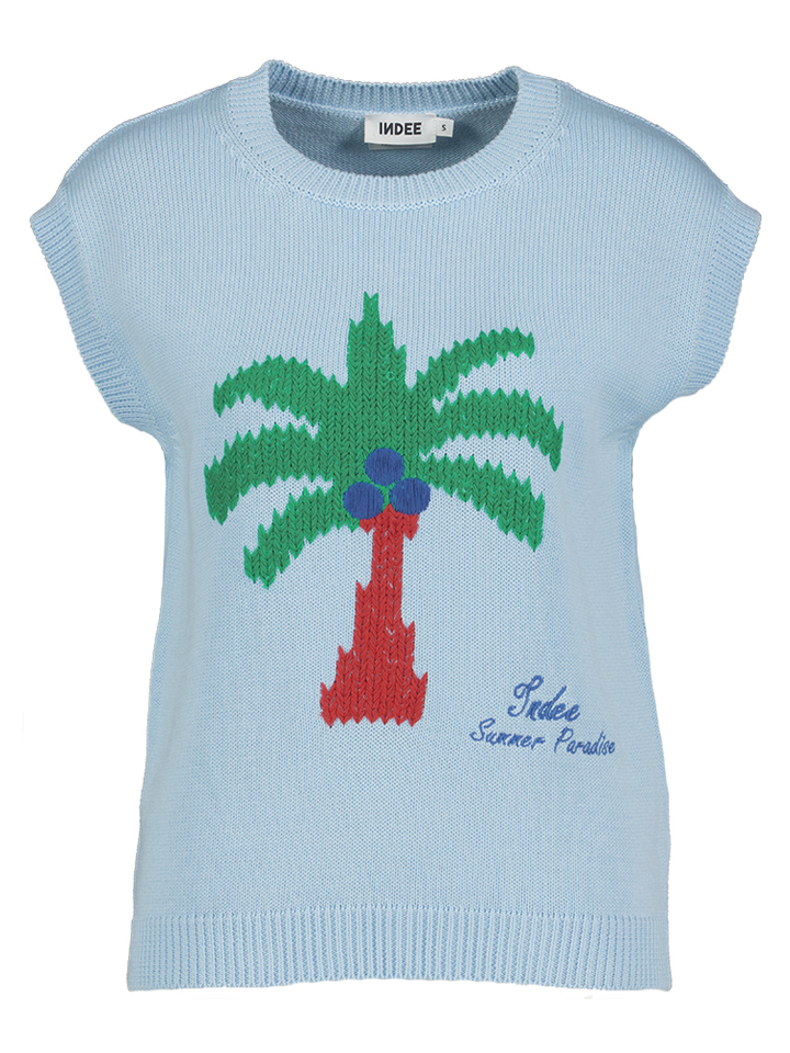 Blauwe trui met print Vaucluse Indee