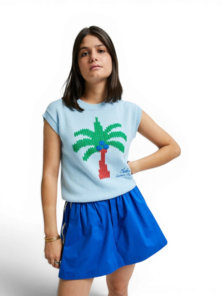 Blauwe trui met print Vaucluse Indee