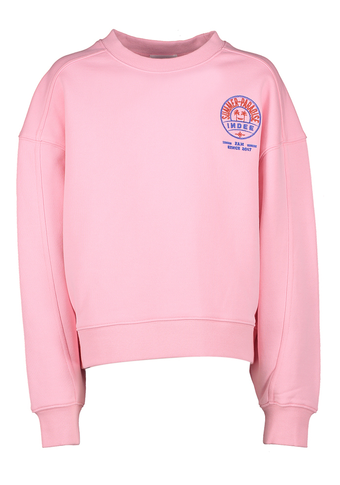 Roze sweater met logo Summer Paradise Vespa Indee