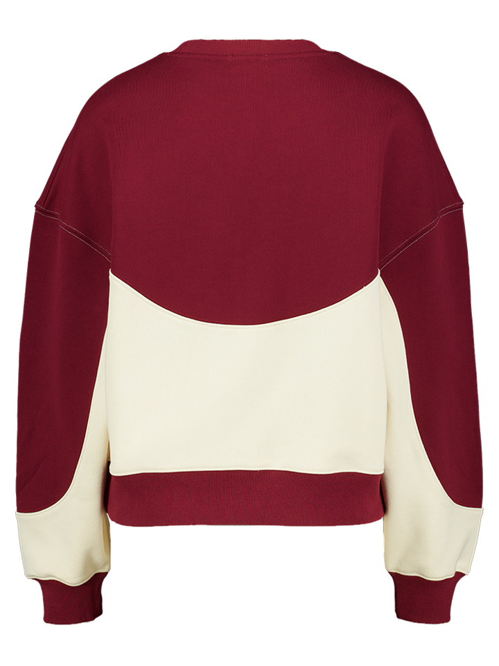 Bordeaux sweater met ecru Venus Indee