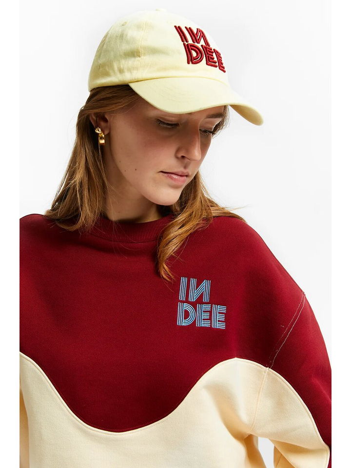 Bordeaux sweater met ecru Venus Indee