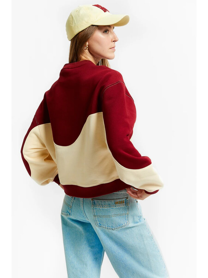 Bordeaux sweater met ecru Venus Indee
