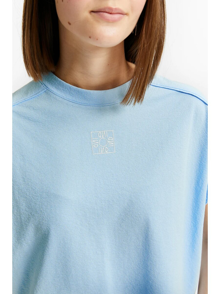 Blauwe t-shirt met logo Voice Indee