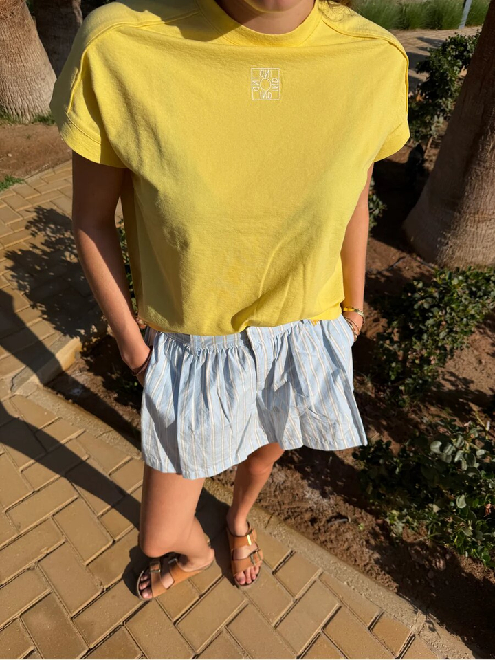 Gele t-shirt met logo Voice Indee