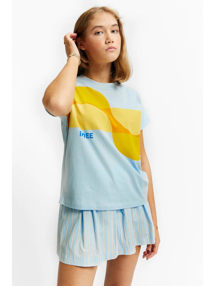 Blauwe t-shirt met print Vision Indee