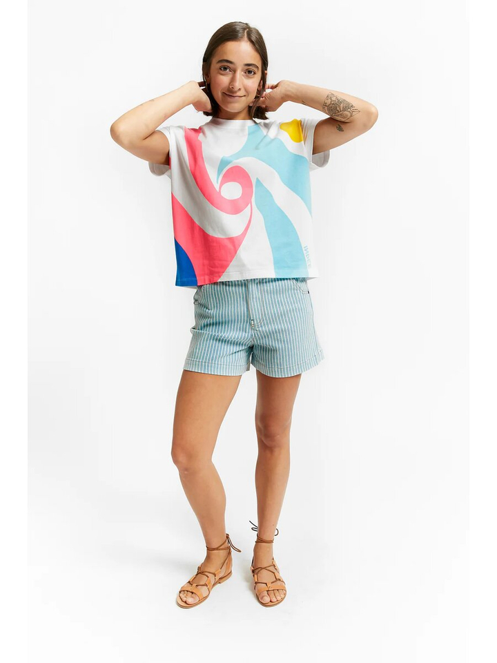 Witte t-shirt met print Video Indee