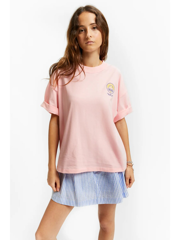 Roze t-shirt met logo Vacancy Indee