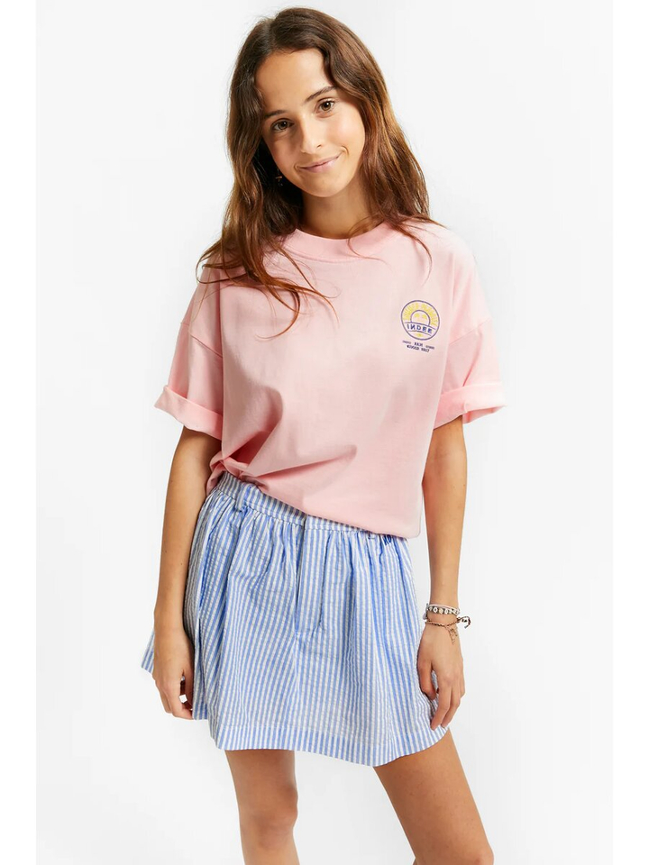 Roze t-shirt met logo Vacancy Indee