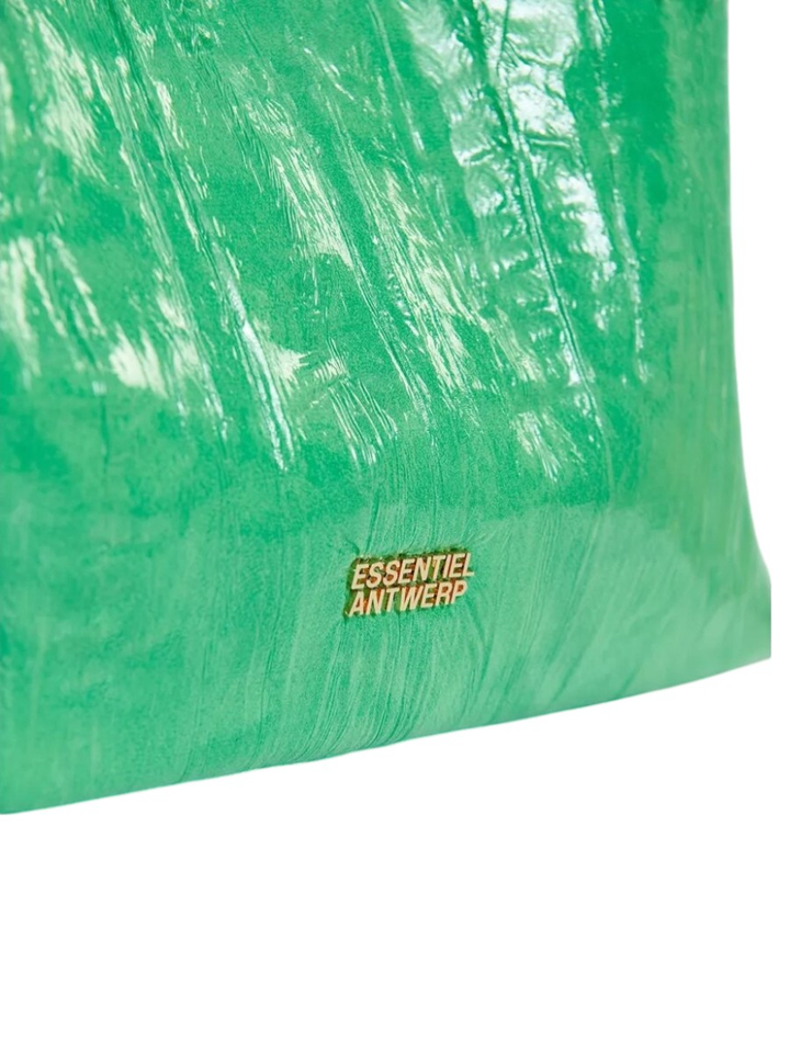 Groene shopper in craquelé met verwijderbare schouderriem Jistalo Essentiel 