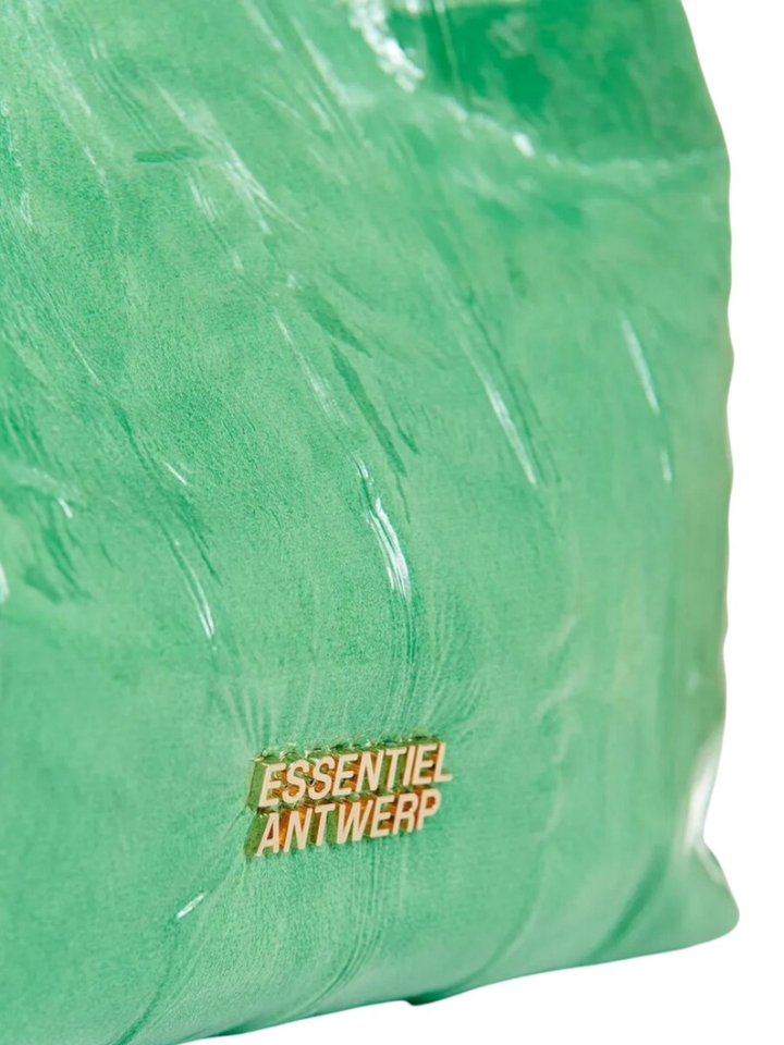 Groene mini-shoppertas met een craquelé-look en afneembare schouderband Jhossi Essentiel 