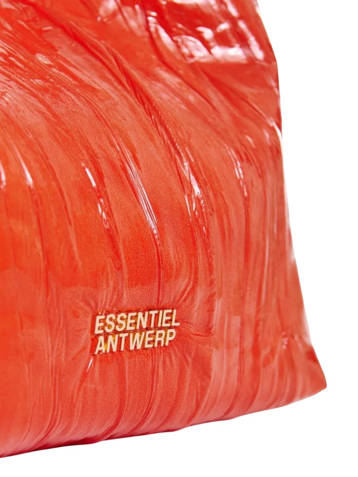 Oranje mini-shopper in craquelé met verwijderbare schouderriem Jhossi Essentiel