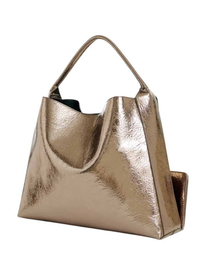 Goudkleurige glanzende shopper Jatalia Essentiel 
