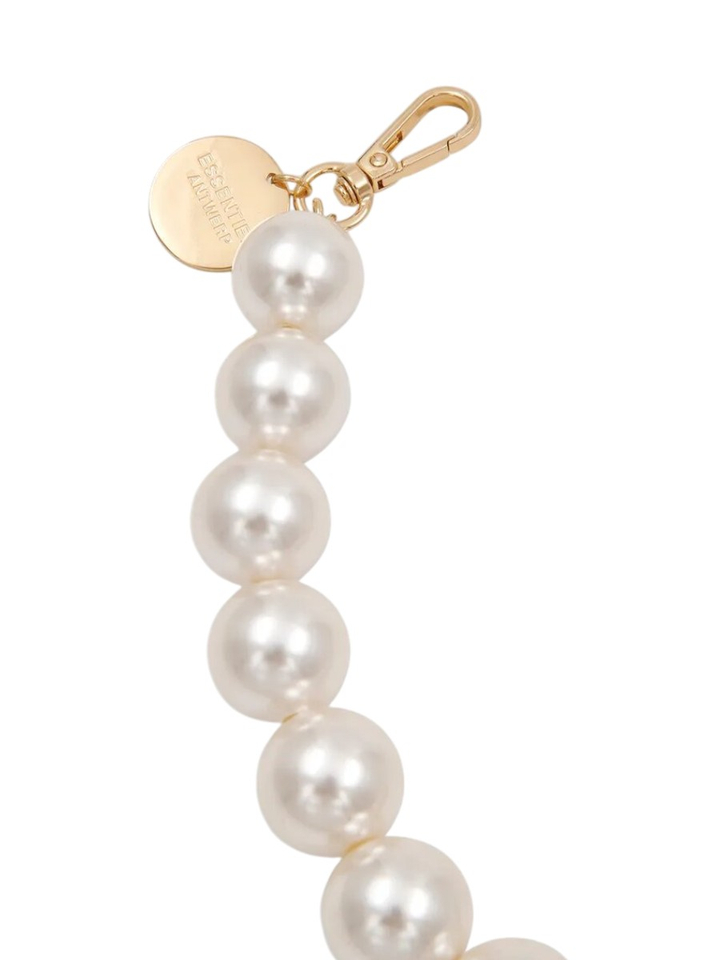 Gebroken witte en goudkleurige halsketting met kralen Jadine Essentiel