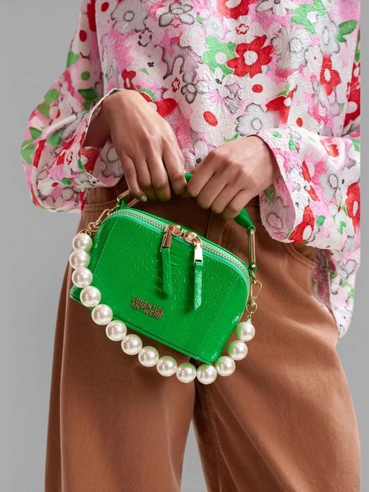 Gebroken witte en goudkleurige halsketting met kralen Jadine Essentiel