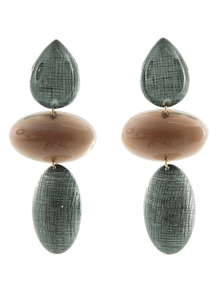 Grijze oorbellen Bluva Laurence Delvallez