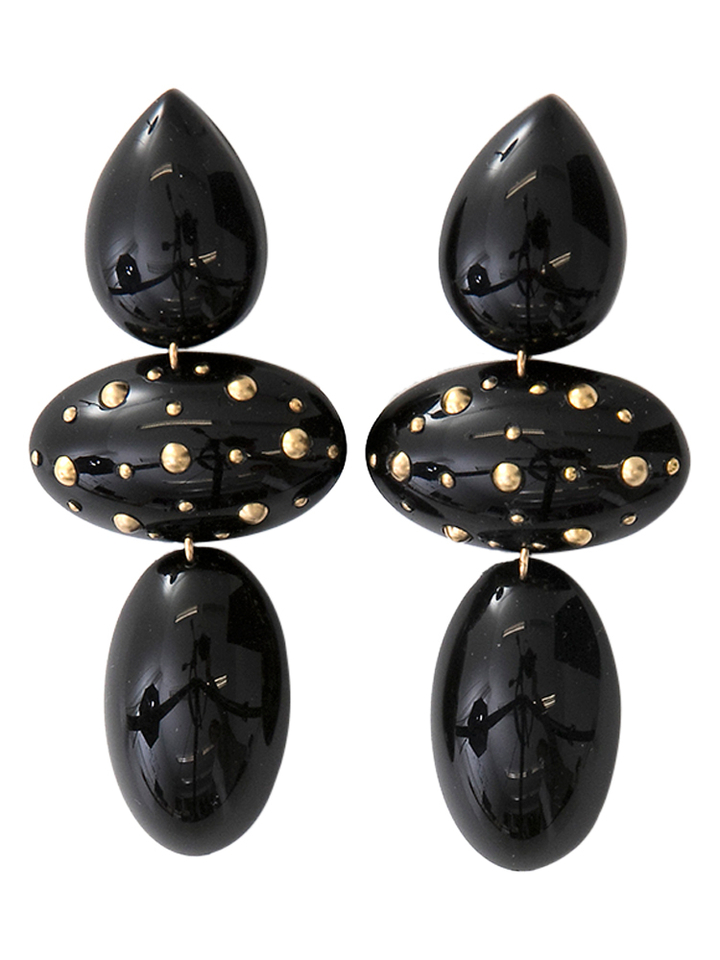 Zwarte oorbellen met studs Laurence Delvallez