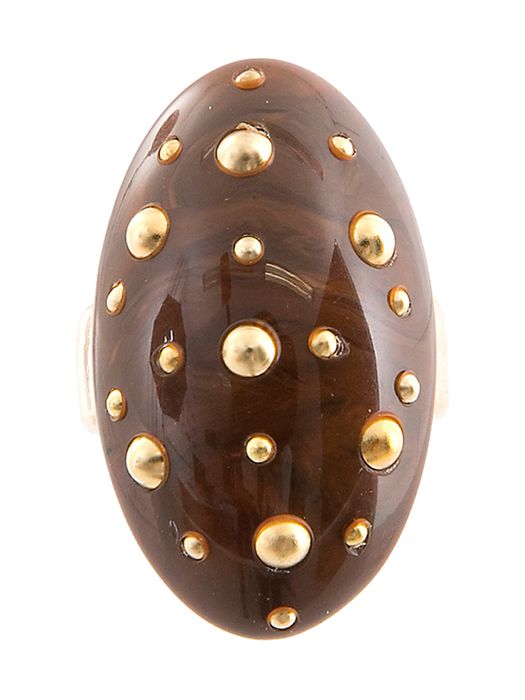 Bruine ring met studs Laurence Delvallez