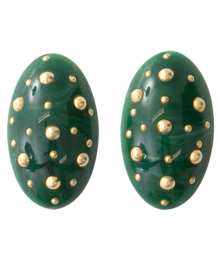 Groene oorbellen met studs Miren Laurence Delvallez 
