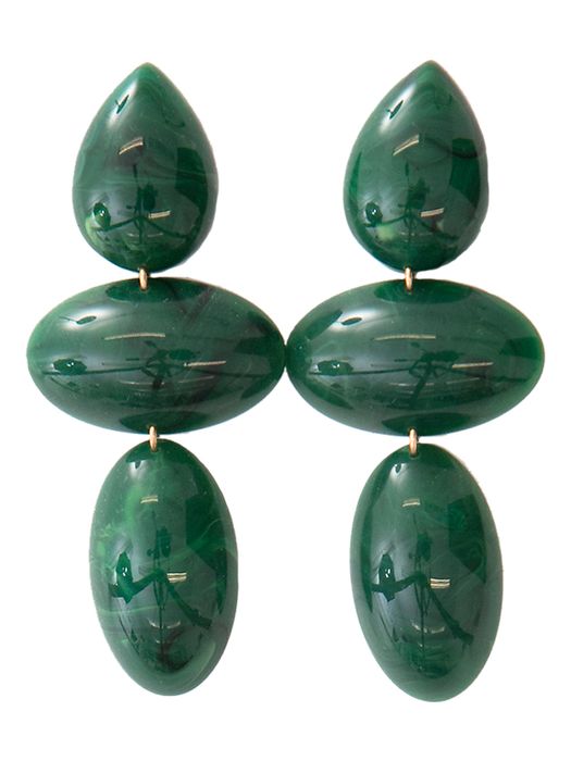 Groene oorbellen Laurence Delvallez