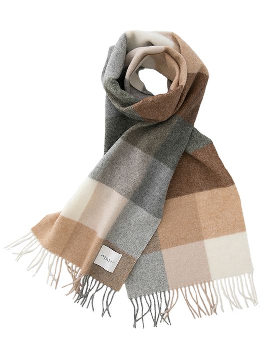 Cognac sjaal met ruffels