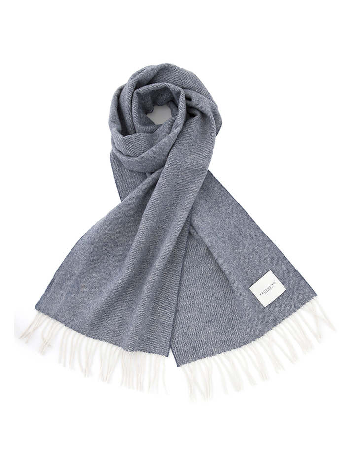 Mid blue wollen sjaal Profuomo 