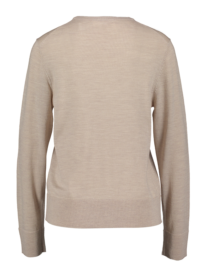 Beige pull met ronde hals Selected