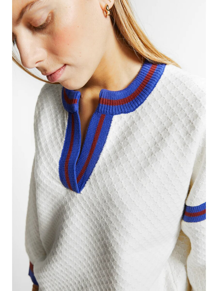 Ecru trui met kleur detail Volare Indee