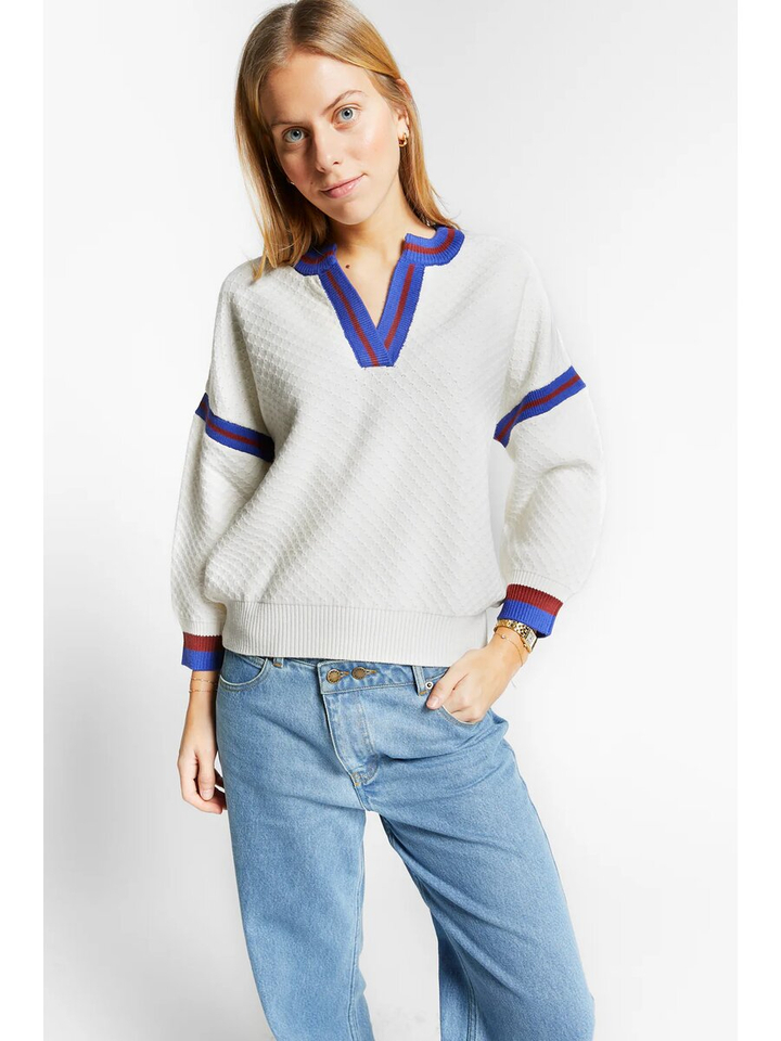 Ecru trui met kleur detail Volare Indee
