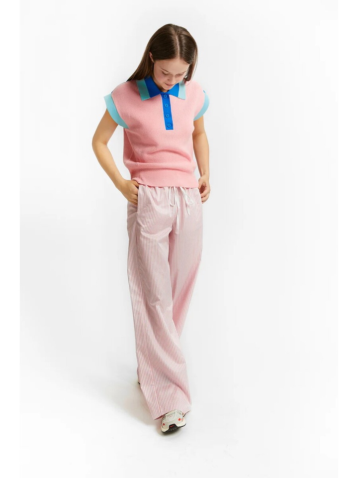 Roze gestreepte losvallende broek Vassili Indee