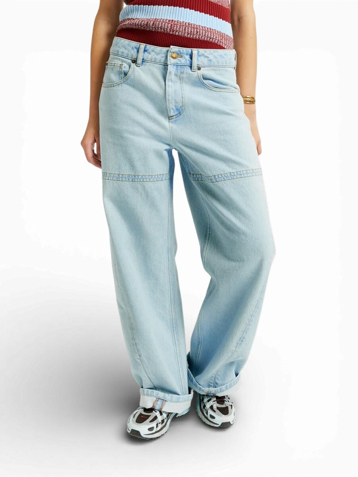 Bleach blauwe loose fit jeans Vancouver Indee