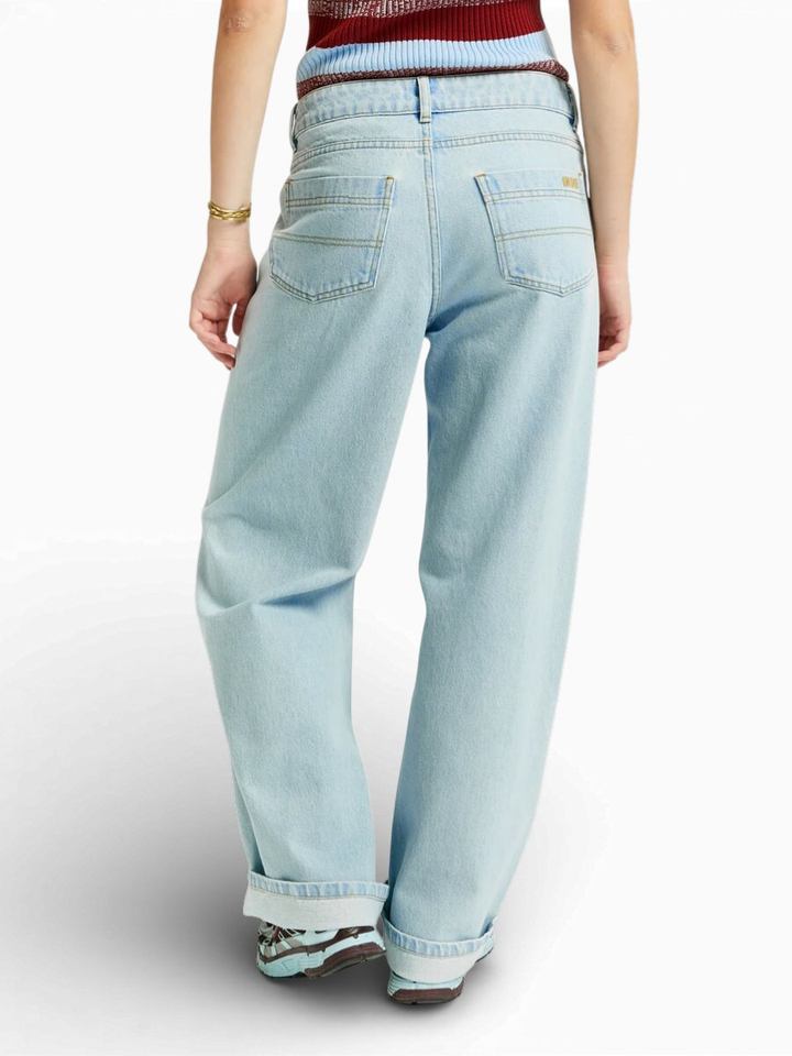 Bleach blauwe loose fit jeans Vancouver Indee