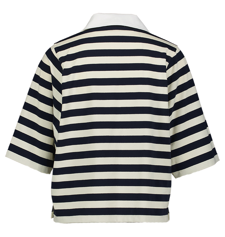 Blauw ecru gestreepte polo Visible Indee