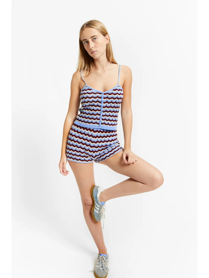 Multi-color gehaakte top Velours Indee