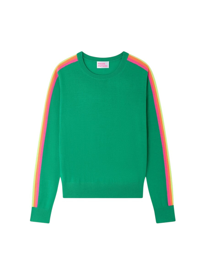 Groene trui met fluo strepen From Future