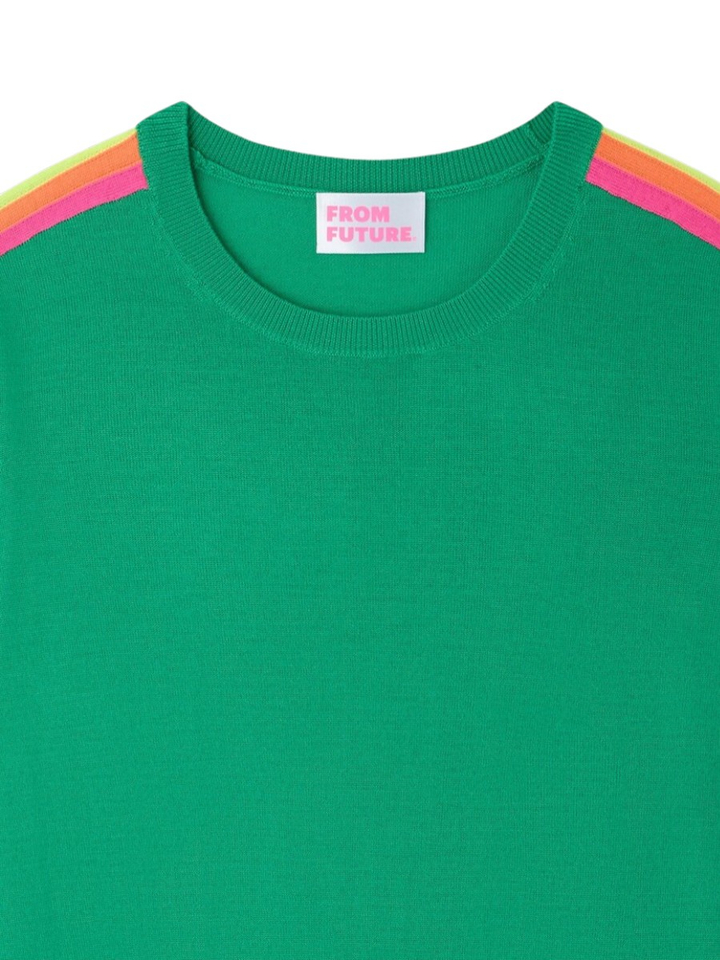 Groene trui met fluo strepen From Future