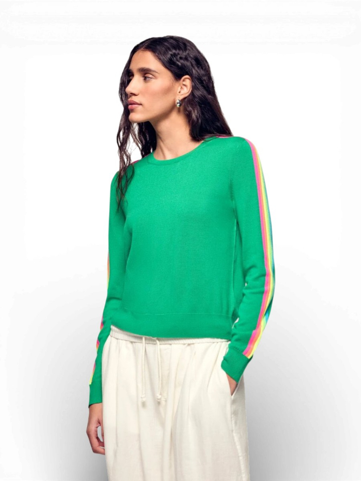 Groene trui met fluo strepen From Future