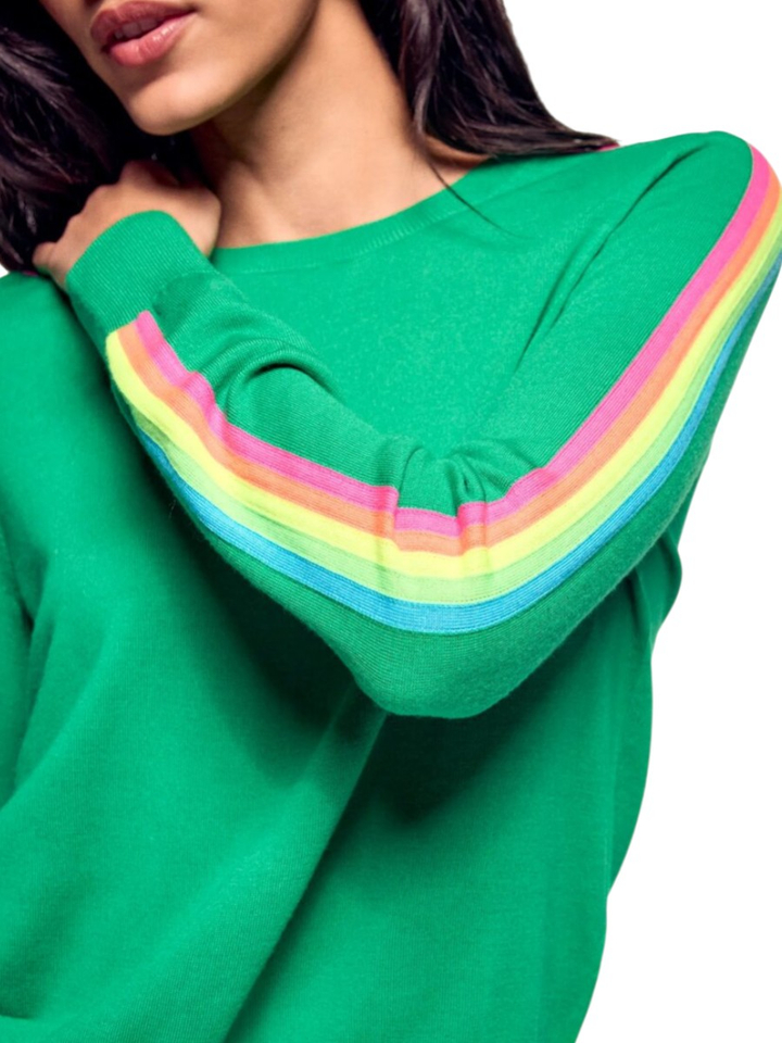 Groene trui met fluo strepen From Future