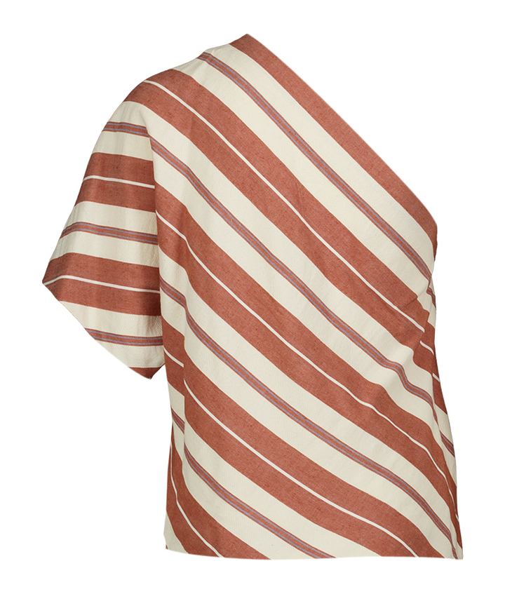 Cinamon gestreepte off shoulder bloes Rules The Label